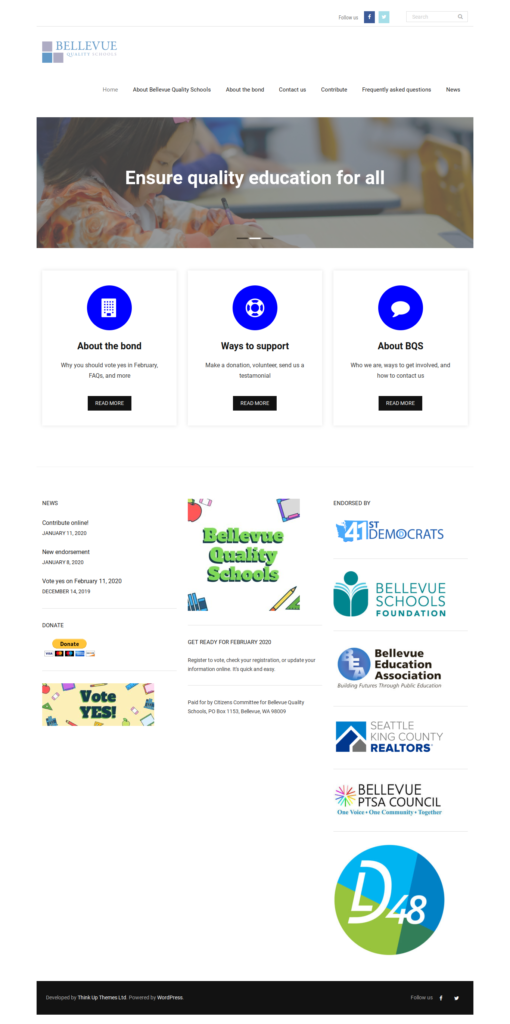Bellevue Quality Schools: special election 2020
