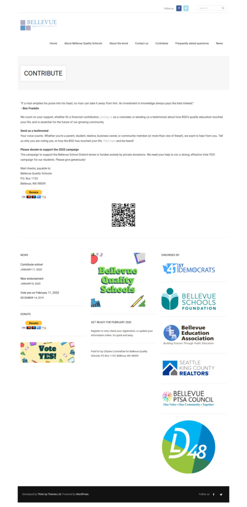 Bellevue Quality Schools: special election 2020